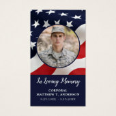 軍隊メモリアルソルジャーUSA国旗の祈りの言葉カード (正面)