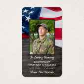 軍隊メモリアル落ちた旗兵士祈りの言葉カード (正面)