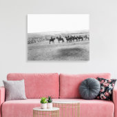 軍隊メンズサーベイアリモートラコタキャンプ キャンバスプリント (インサイチュ (リビング))