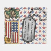 軍隊ユニークの贈り遠くに物 フリースブランケット (正面(横))