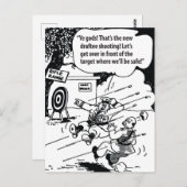 軍隊ユーモア、安全な場所、おもしろいヴィンテージ ポストカード (正面/裏面)