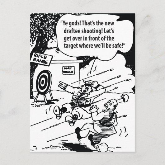 軍隊ユーモア、安全な場所、おもしろいヴィンテージ ポストカード (正面)