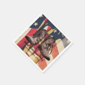 軍隊リタイアオールドブーツアメリカ国旗 スタンダードカクテルナプキン (角)