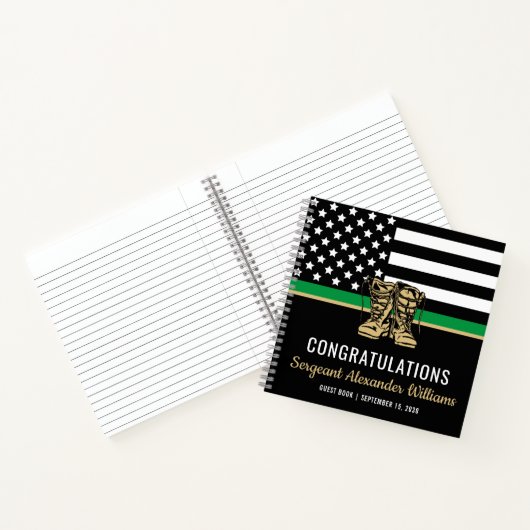 軍隊リタイアグリーンフラッグアーミーゲストブック ノートブック (内部)