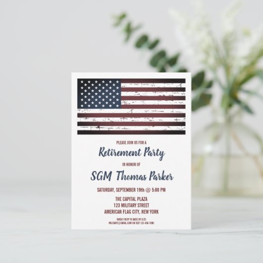 軍隊リタイアストライプスターズ州旗 案内ポストカード (スタンド正面)