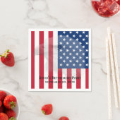 軍隊リタイアバルドイーグル&アメリカ国旗 スタンダードカクテルナプキン (インサイチュ)