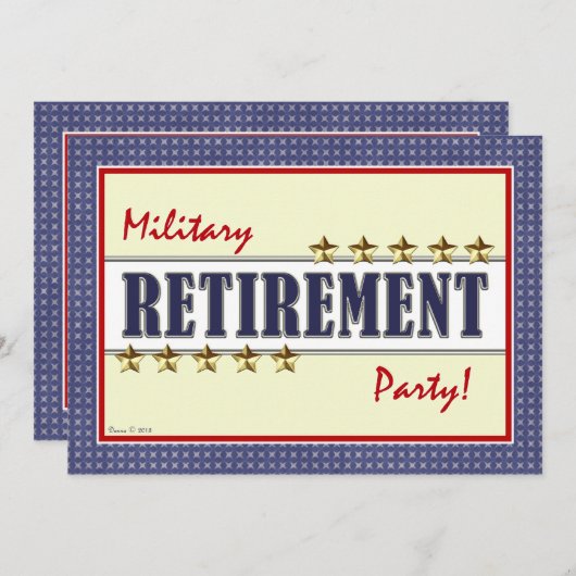 軍隊リタイアメントスターズパーティの招待状 招待状 (正面/裏面)