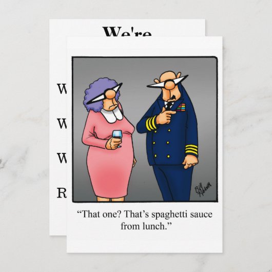 軍隊リタイアユーモアパーティの招待状 招待状 (正面/裏面)