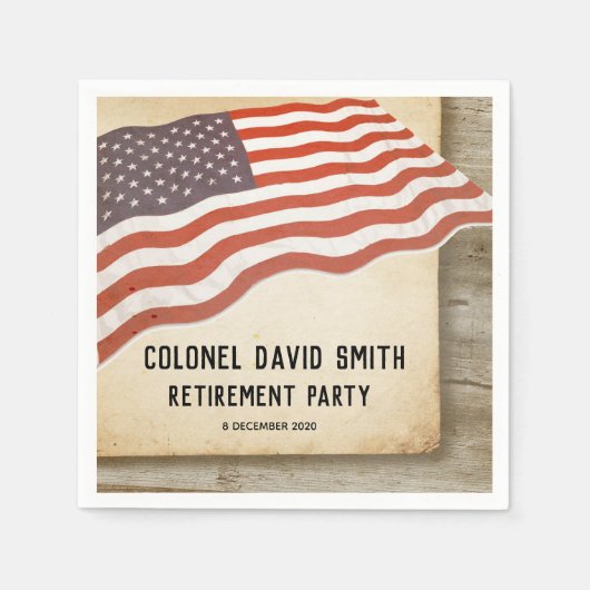 軍隊リタイア、アーミー、カクテル紙ナプキンス スタンダードカクテルナプキン (正面)