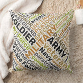 軍隊ワードクラウド装飾用クッション クッション (ブランケット)