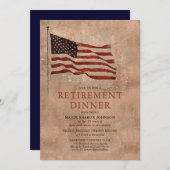 軍隊ヴィンテージフラグの削除 招待状 (正面/裏面)