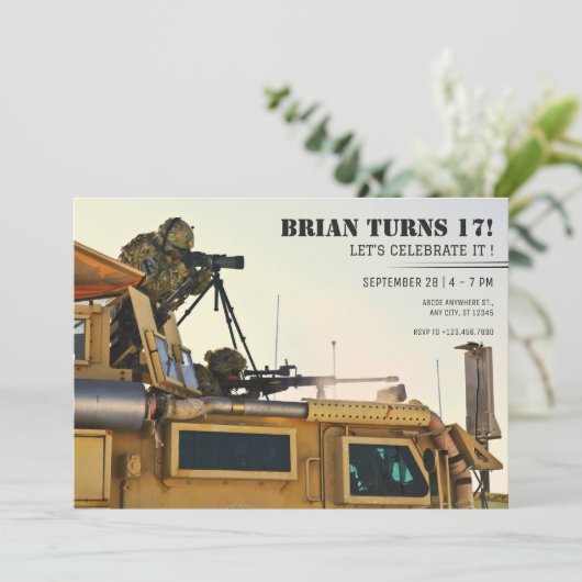 軍隊兵士の誕生日 招待状 (スタンド正面)