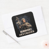 軍隊兵士トランプ民主党駆逐艦アメリカ スクエアシール (封筒)