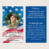 軍隊兵士落ちた祈りの言葉カードアメリカ国旗 (正面&裏面)