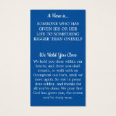 軍隊兵士落ちた祈りの言葉カードアメリカ国旗 (裏面)