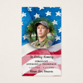 軍隊兵士落ちた祈りの言葉カードアメリカ国旗 (正面)