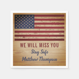 軍隊兵士遠くにパーティー旗 スタンダードカクテルナプキン