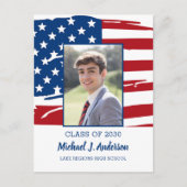 軍隊卒業愛国院撮影フラグ インビテーションポストカード (正面)