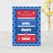 軍隊卒業祝い赤、白、bl カード (黄色い花)