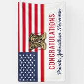 軍隊卒業陸軍ブートキャンプ愛国心 横断幕 (縦)