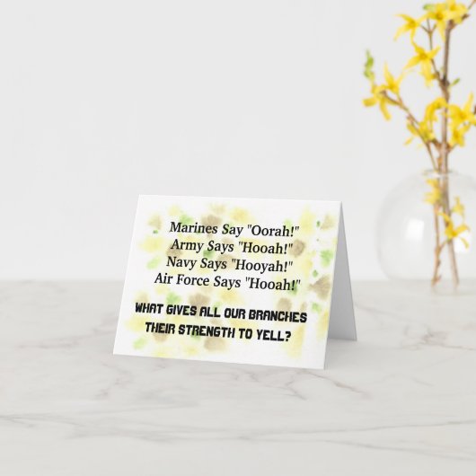 軍隊又おもしろいは軍隊鑑賞票   カード (黄色い花)