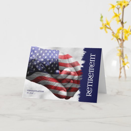 軍隊又は法執行機関からの退職 カード (黄色い花)