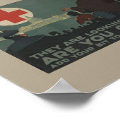 軍隊女性世界大戦1赤十字戦争基金 ポスター (角)