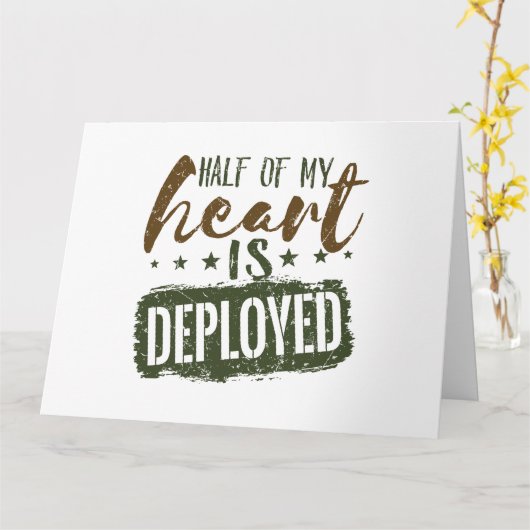 軍隊妻の半分のハートが展開 カード (黄色い花)