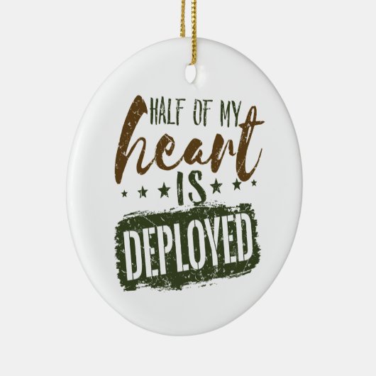 軍隊妻の半分のハートが展開 セラミックオーナメント (右)