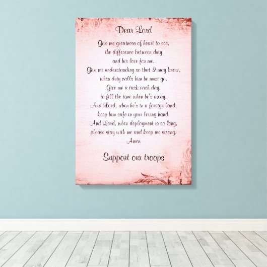軍隊妻の祈りの言葉 キャンバスプリント (インサイチュ (ウッドフロア))