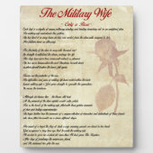 軍隊妻Tabletopプラークとイーゼル フォトプラーク (正面)