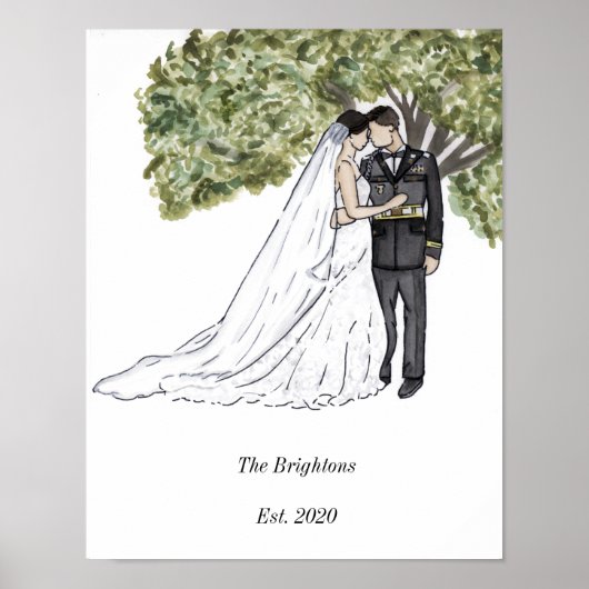 軍隊対結婚ポートレートプリント ポスター (正面)