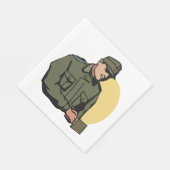 軍隊将校レトロ軍兵士 スタンダードランチョンナプキン (角)