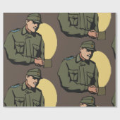 軍隊将校レトロ軍兵士 ラッピングペーパー (フラット)