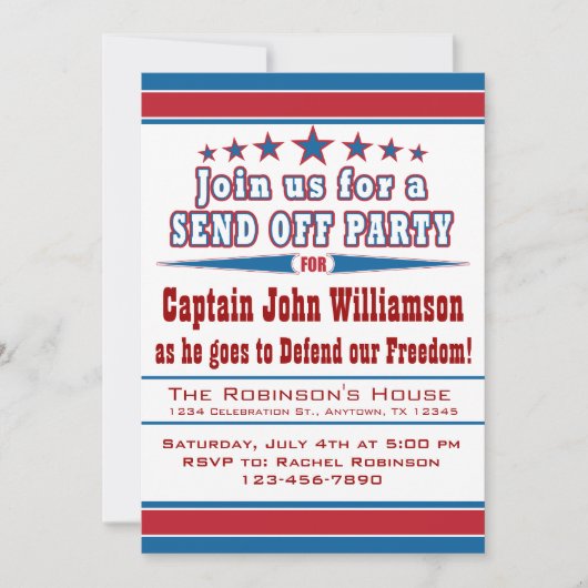 軍隊展開送信パーティの招待状 招待状 (正面)