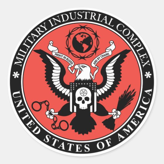 軍隊工業団地ステッカー ラウンドシール (正面)