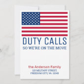 軍隊引っ越しましたPCS軍アメリカ国旗を移動 案内状 (正面)