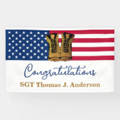 軍隊引退アメリカ国旗金ゴールドブーツアーミー 横断幕 (横)