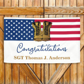 軍隊引退アメリカ国旗金ゴールドブーツアーミー 横断幕