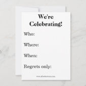 軍隊引退ユーモアパーティー招待状 招待状 (裏面)