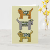 軍隊恋しく思迷彩のYou漫画の犬 カード (黄色い花)