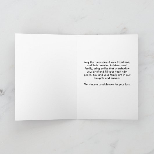 軍隊悔やみや弔慰の息子カード紛失 カード (内部)