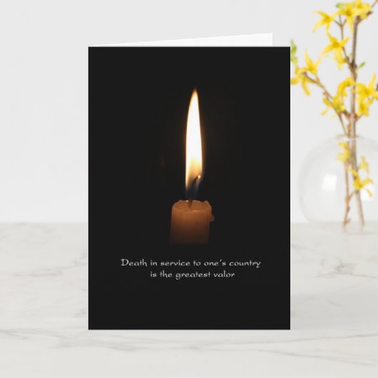 軍隊悔やみや弔慰ろうそく カード (黄色い花)