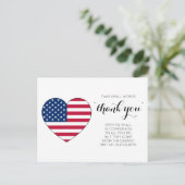 軍隊愛国ハートアメリカ国旗ありがとう  ポストカード (スタンド正面)