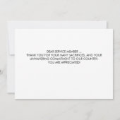 軍隊愛国的パーソナライズされたなアメリカ国旗 サンキューカード (裏面)
