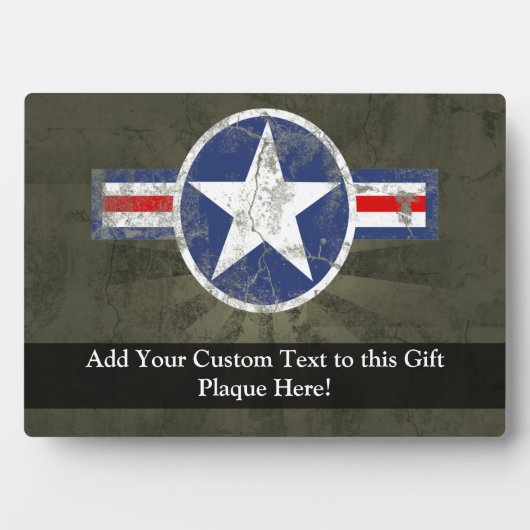 軍隊愛国的ヴィンテージスター フォトプラーク (正面)