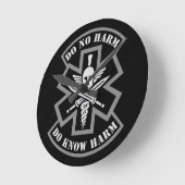 軍隊戦術用メディックスパルタンスタイルパッチ ラウンド壁時計 (傾斜)