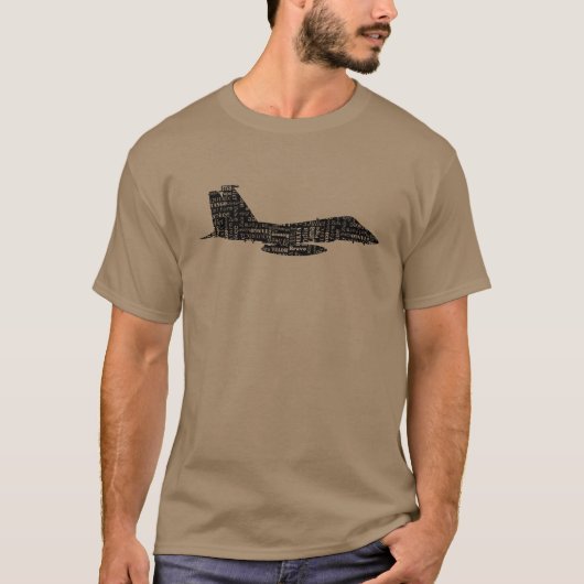 軍隊戦闘機ジェット発音文字 Tシャツ (正面)