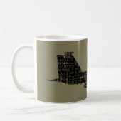 軍隊戦闘機ジェット音声文字パイロット コーヒーマグカップ (左)