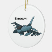 軍隊戦闘機ジェット飛行機漫画 セラミックオーナメント (左)